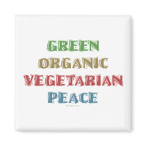 Green Org Veg Peac magnets by GreenNeighborVeggie Green Org Veg Peac magnets