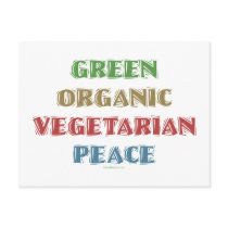 Green Org Veg Peac postcards by GreenNeighborVeggie Green Org Veg Peac postcards