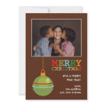 Green Ornament Christmas Photo Card - Premium Custom Invitations