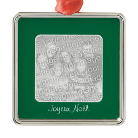 Green ornament of photograph of Merry Christmas