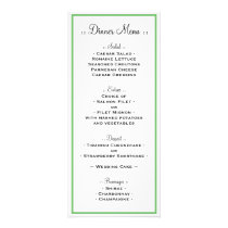 Green Outline Reception Menu Rack Card Template