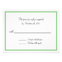 Green Outline Reply / RSVP Cards Invitation