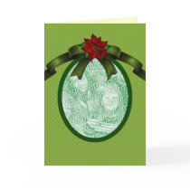 Green Oval Photo Christmas Card