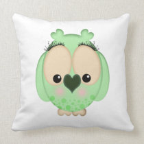 Green Owl American MoJo Pillow