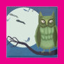 Green Owl and Bats Magnets Green Owl and Bats Magnets