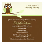 Green Owl Baby Shower Invitations