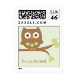 Green Owl Baby Shower Postage