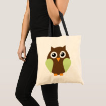 Green Owl Canvas Bag