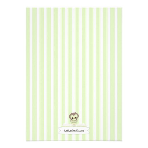 Green Owl Bring a Book Baby Shower Invitation