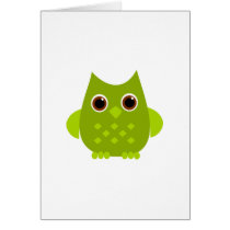 Green Owl Greeting Card