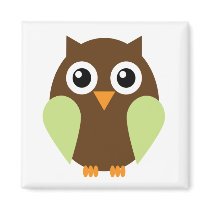 Green Owl Fridge Magnets