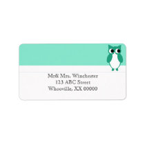 Green Owl Personalized Address Label