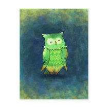 Green Owl Postcard