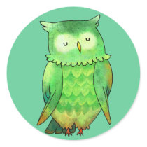 Green Owl Small Stickers stickers