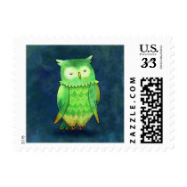 Green Owl Stamp