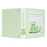 GREEN Owls Mom & Baby Photo Album 3 Ring Binder