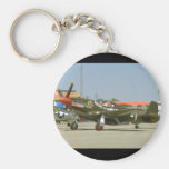 Green P51 Mustang, Left Side_WWII Planes Basic Round Button Keychain