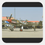 Green P51 Mustang, Left Side_WWII Planes Square Sticker