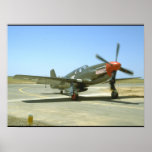 Green P51 Mustang Taxiing_WWII Planes Poster