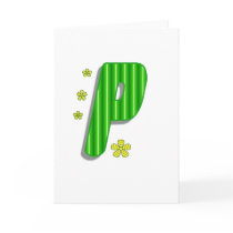 green P monogram cards