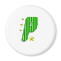 green P monogram magnets