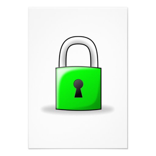 Green Padlock Personalized Invites