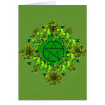 Green Pagan Greeting Card