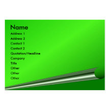 Green Page Curl Profile Card Business Card Template