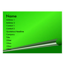 Green Page Curl Profile Card Business Card Templates