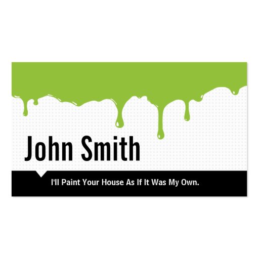 Green Paint Dripping Painting business card