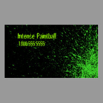 green paint splatter business cards