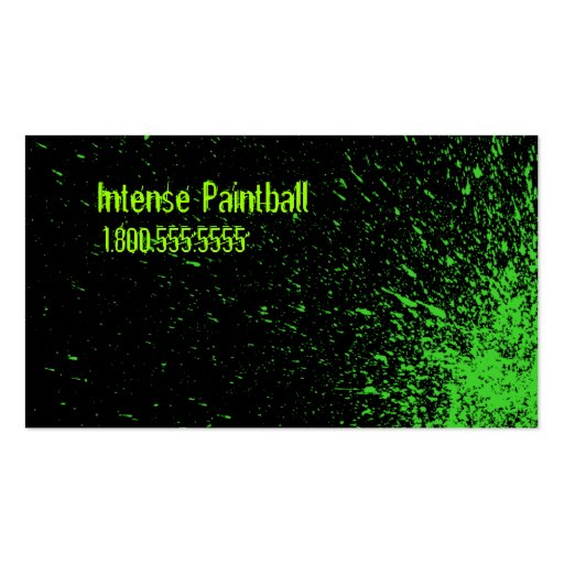 green paint splatter business card templates (front side)