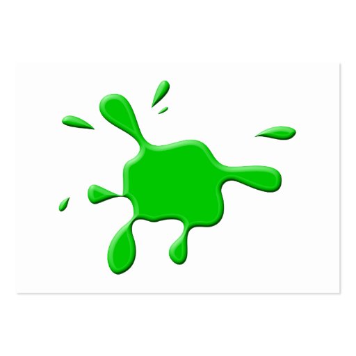 Green Paint Splodge Business Card Templates (back side)