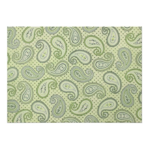 Green Paisley Baby Boy Shower Invitation