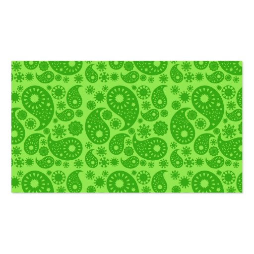 Green Paisley. Business Cards (front side)