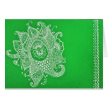 Green paisley card