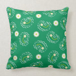 Green paisley pattern pillow