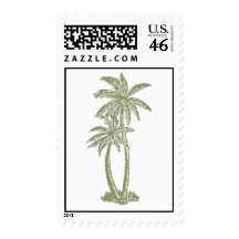 Green Palm Tree Postage Stamps