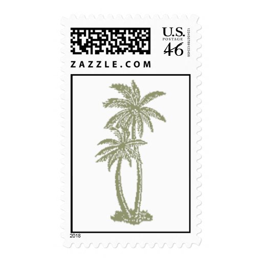 Green Palm Tree Postage Stamps