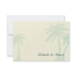 Green Palm Tree Wedding RSVP - no border Personalised Invite