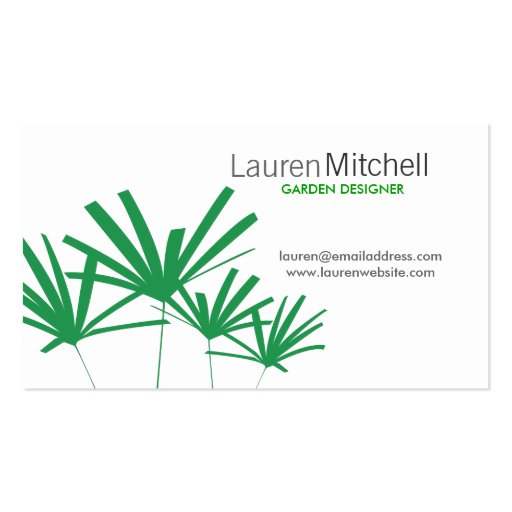 GREEN PALMS Business Card (front side)