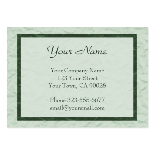 green Paper Texture border Business Card Templates (front side)
