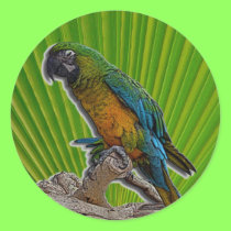 Green Parrot alone stickers - customized stickers