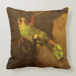 Green Parrot by Vincent van Gogh Throw Pillows