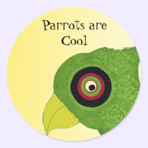 Green Parrot with Saying stickers