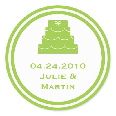Stickers feature a three tier wedding cake These versatile labels are great