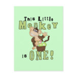 Green Party Monkey 1st Birthday Tshirts and Gifts Post Card