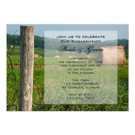 Green Pastures Country Engagement Party Invitation