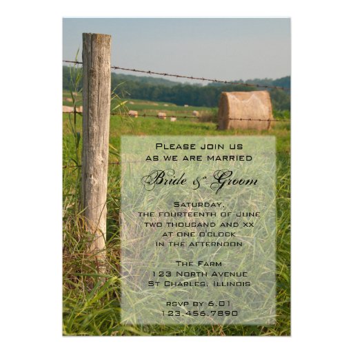 Green Pastures Country Wedding Invitation