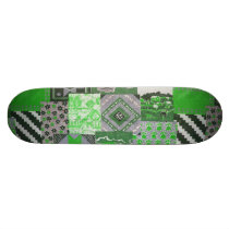 Green Patchwork Skateboard Deck